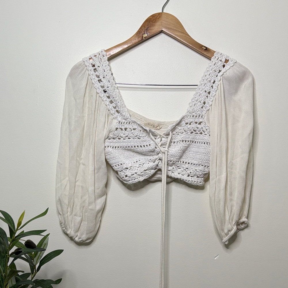 ILLA ILLA Cream Crochet Blouse